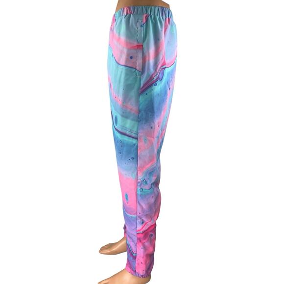 NEW Harlow & Lloyd Men's Blue Pink Marshmallow Marbled Sweat Pants Size XL - Picture 2 of 6